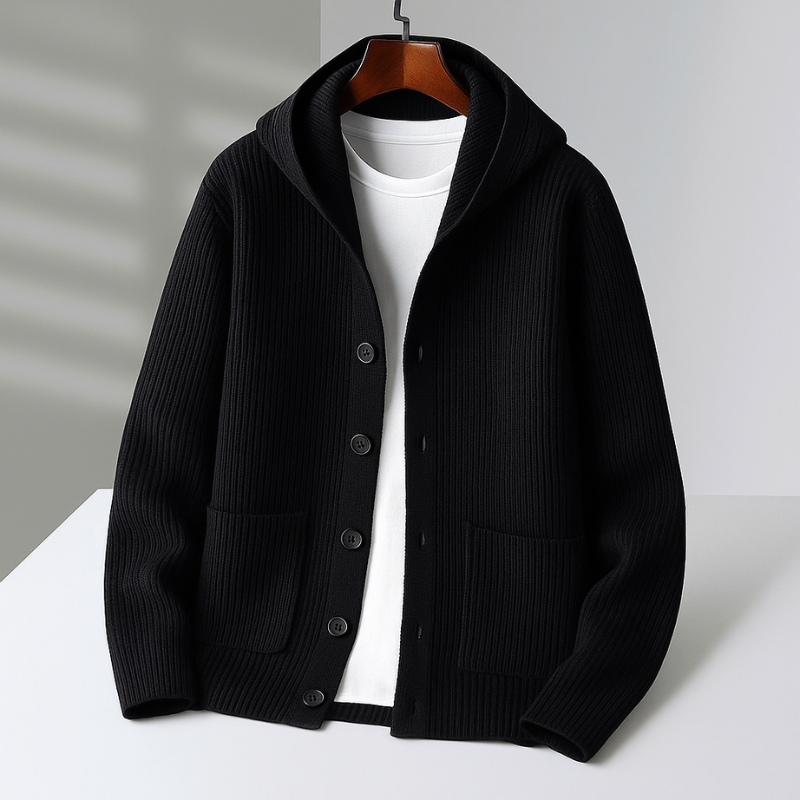 Owen™ | Casual Geribd Vest Met Capuchon