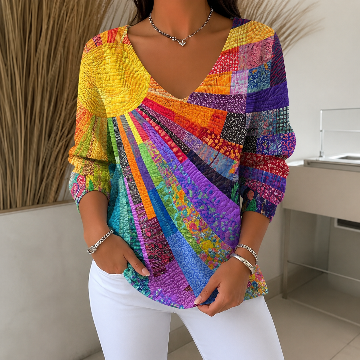 Fenna™ | Vintage Top Met V Hals