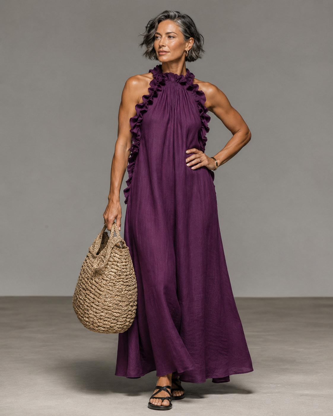 Veer™ | Elegante Buikbedekkende Maxi Jurk Met Zakken