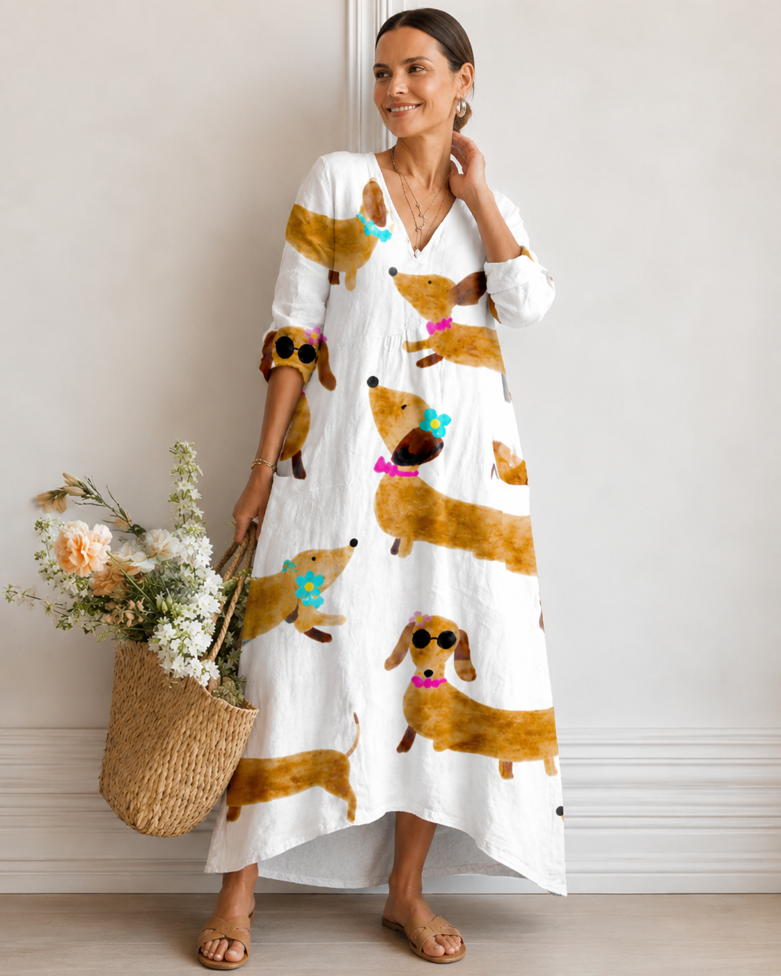 Eloise™ | Relaxte Soepelvallende Midi Jurk