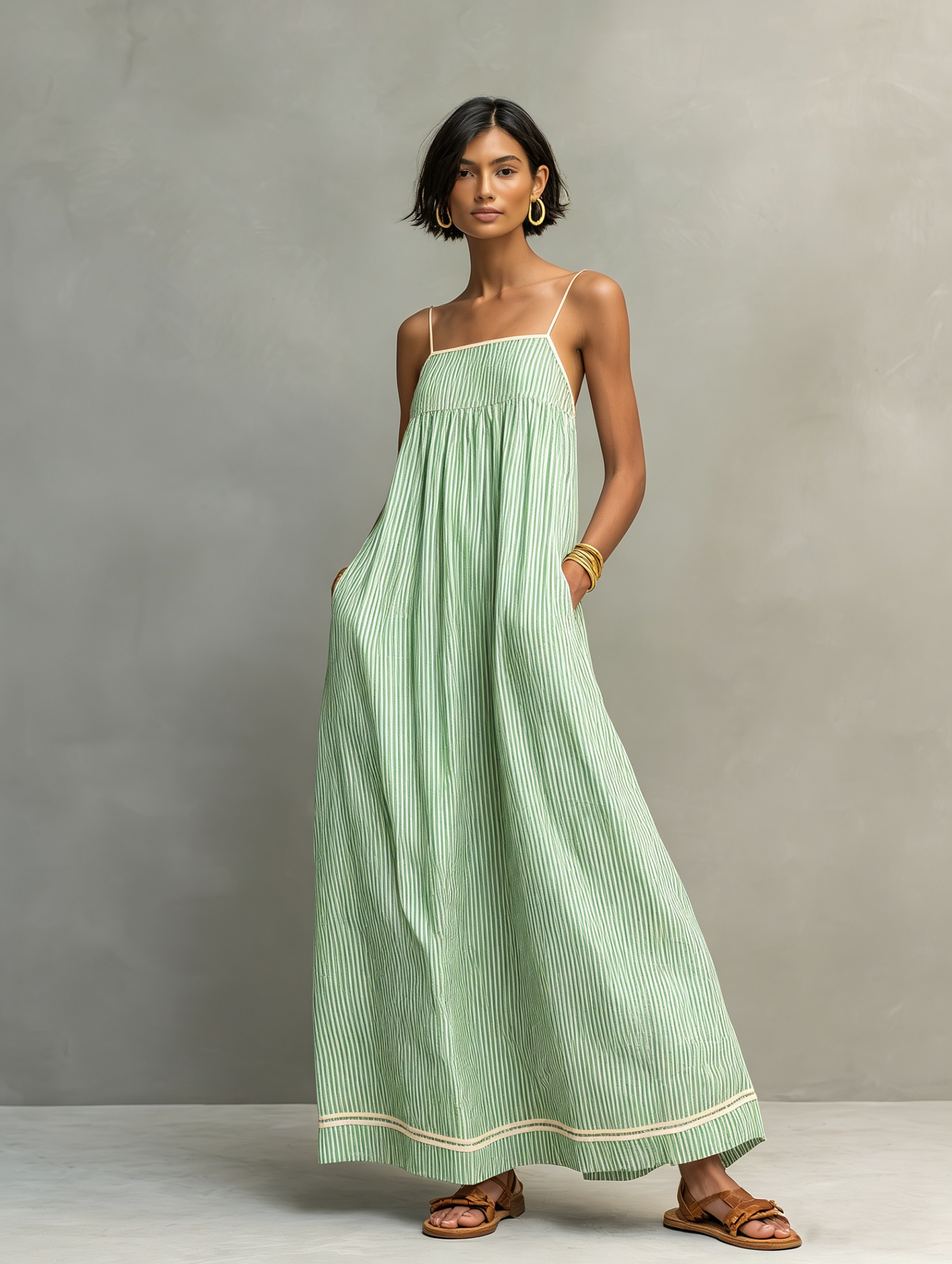 Elina™ | Luchtige Gestreepte Maxi Jurk