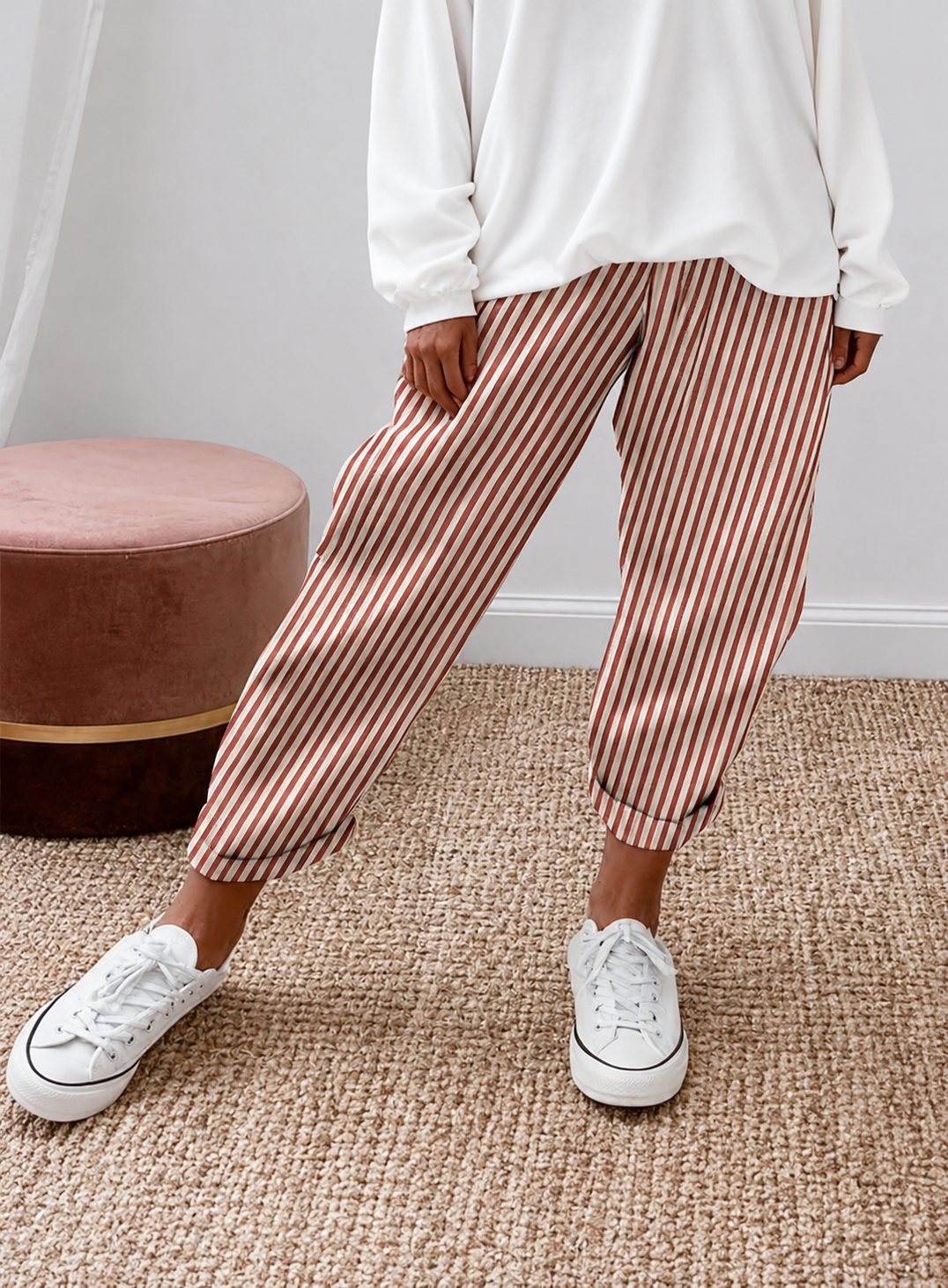 Nora™ | Comfortabele Gestreepte Broek