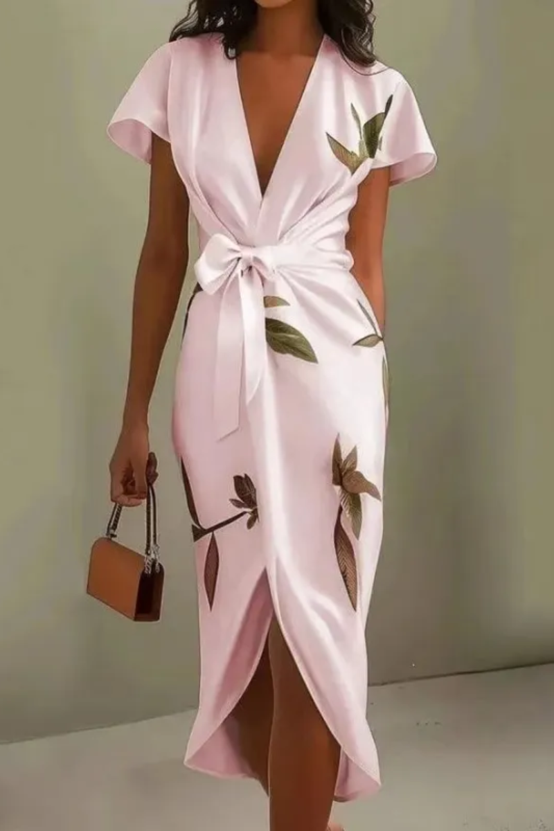 Elora™ | Elegante Wikkel Midi Jurk