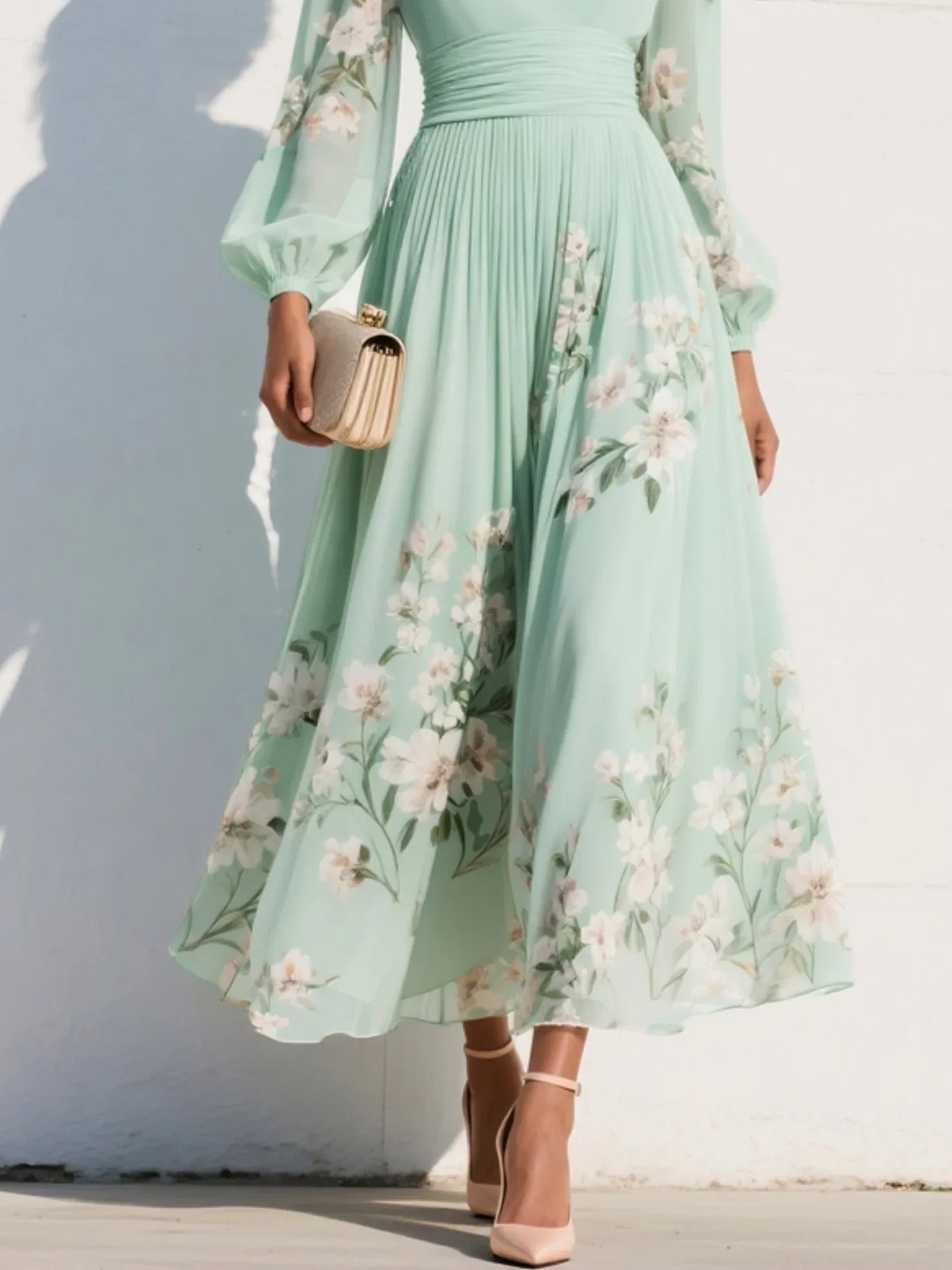 Veya™ | Elegante Bloemen Maxi Jurk