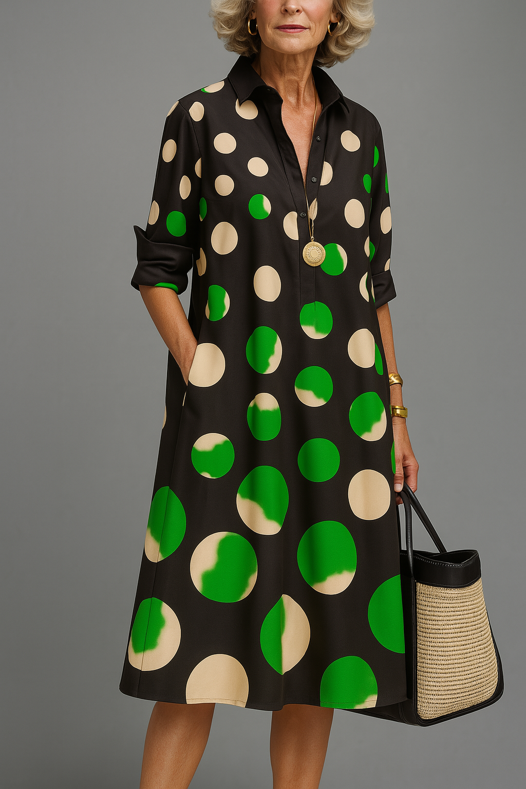 DANIELA - MIDI JURK MET PATROON