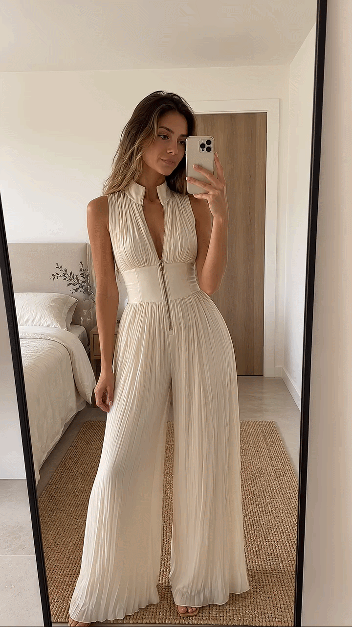 Vanya™ | Elegante Geplooide Jumpsuit