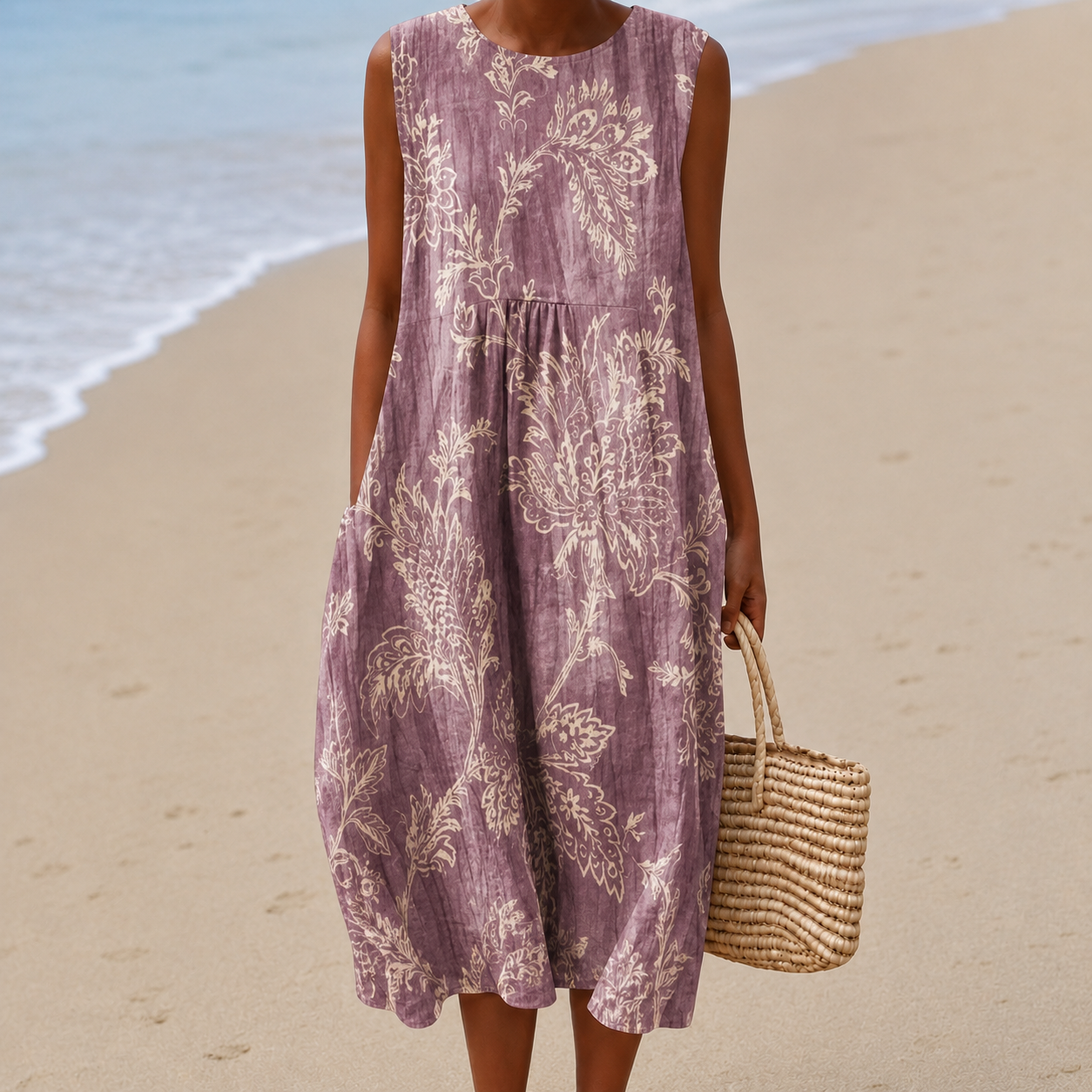 Livia™ | Luchtige Buikcamouflerende Bloemen Midi Jurk