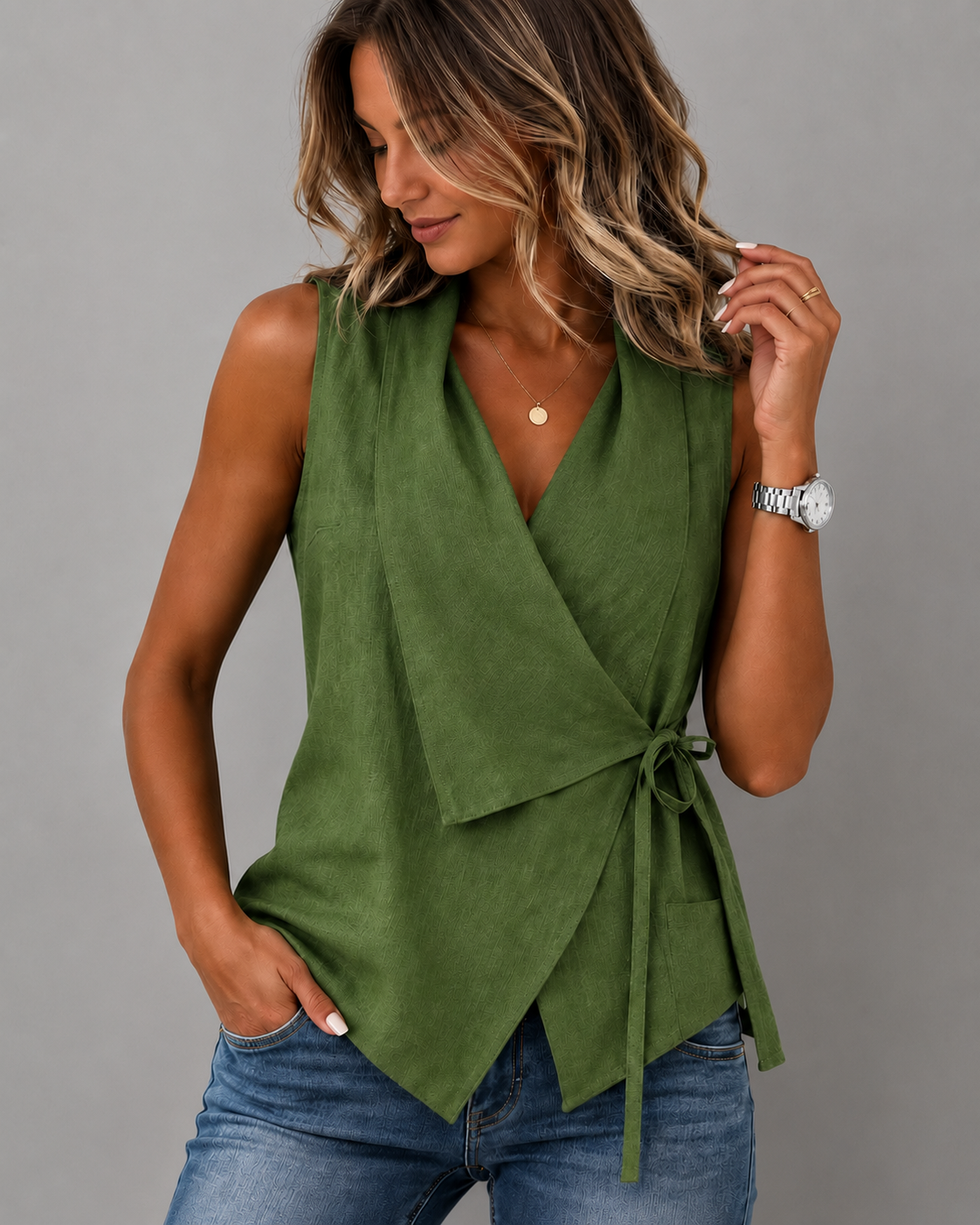 Lorena™ | Elegante Mouwloze Wikkelblouse