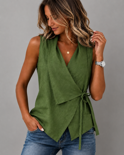 Lorena™ | Elegante Mouwloze Wikkelblouse