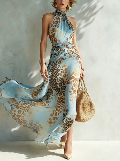 Désira™ | Elegante Buikcamouflerende Halter Maxi Jurk