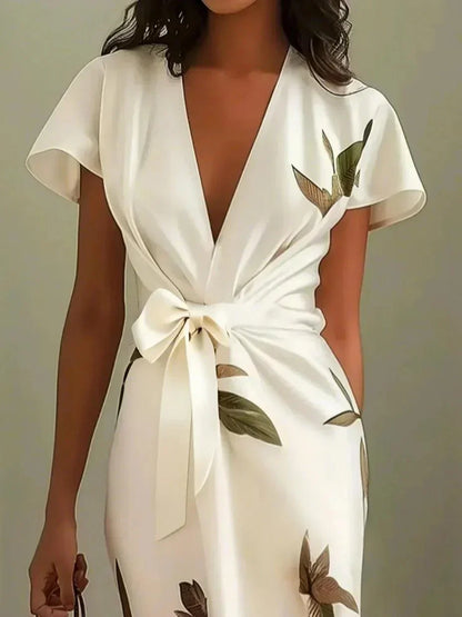 Elora™ | Elegante Wikkel Midi Jurk