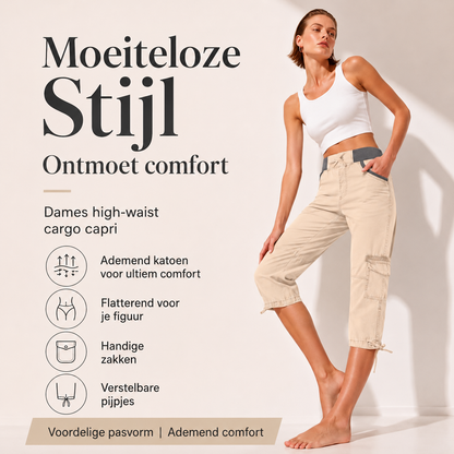 Els™ | Cargo Capri Broek Met Hoge Taille