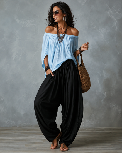 Ingrid™ | Casual 2-Delige Set Met Wijde Pijpen