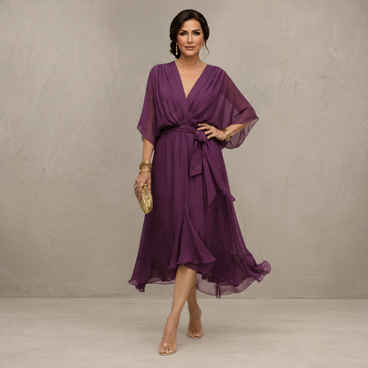 Marta™ | Elegante Chiffon Midi Jurk