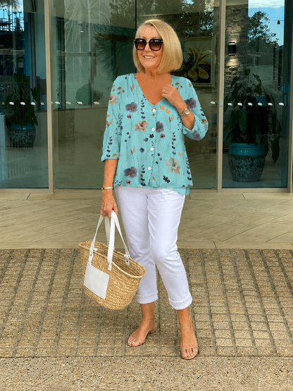 Elanna™ | Buikbedekkende Bloemen Blouse