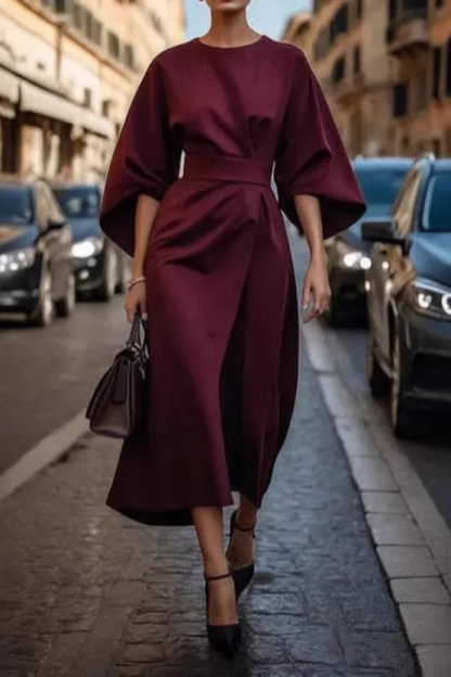 Mira™ | Elegante Midi Jurk Met Riem