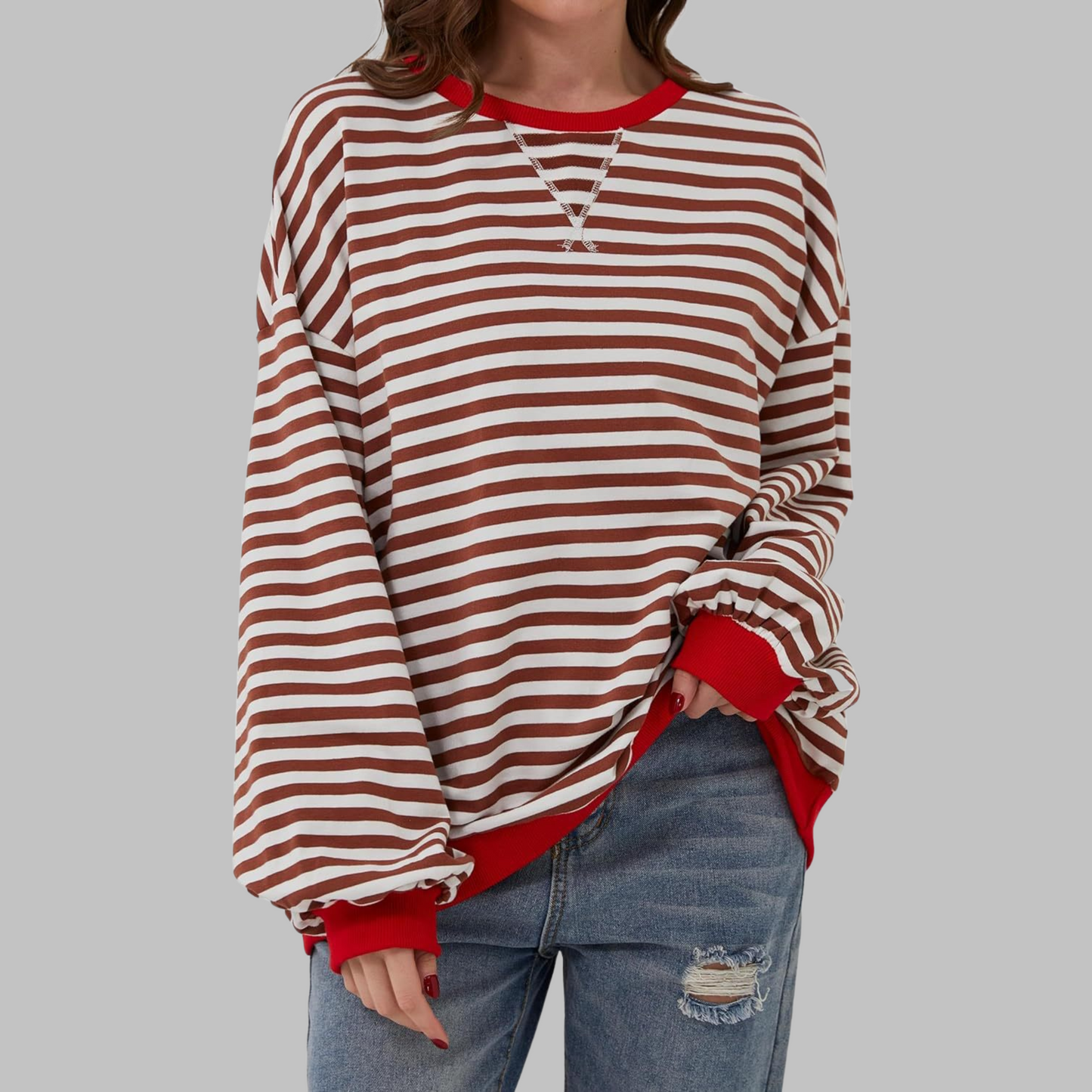 Juna™ | Casual gestreepte relaxte sweater