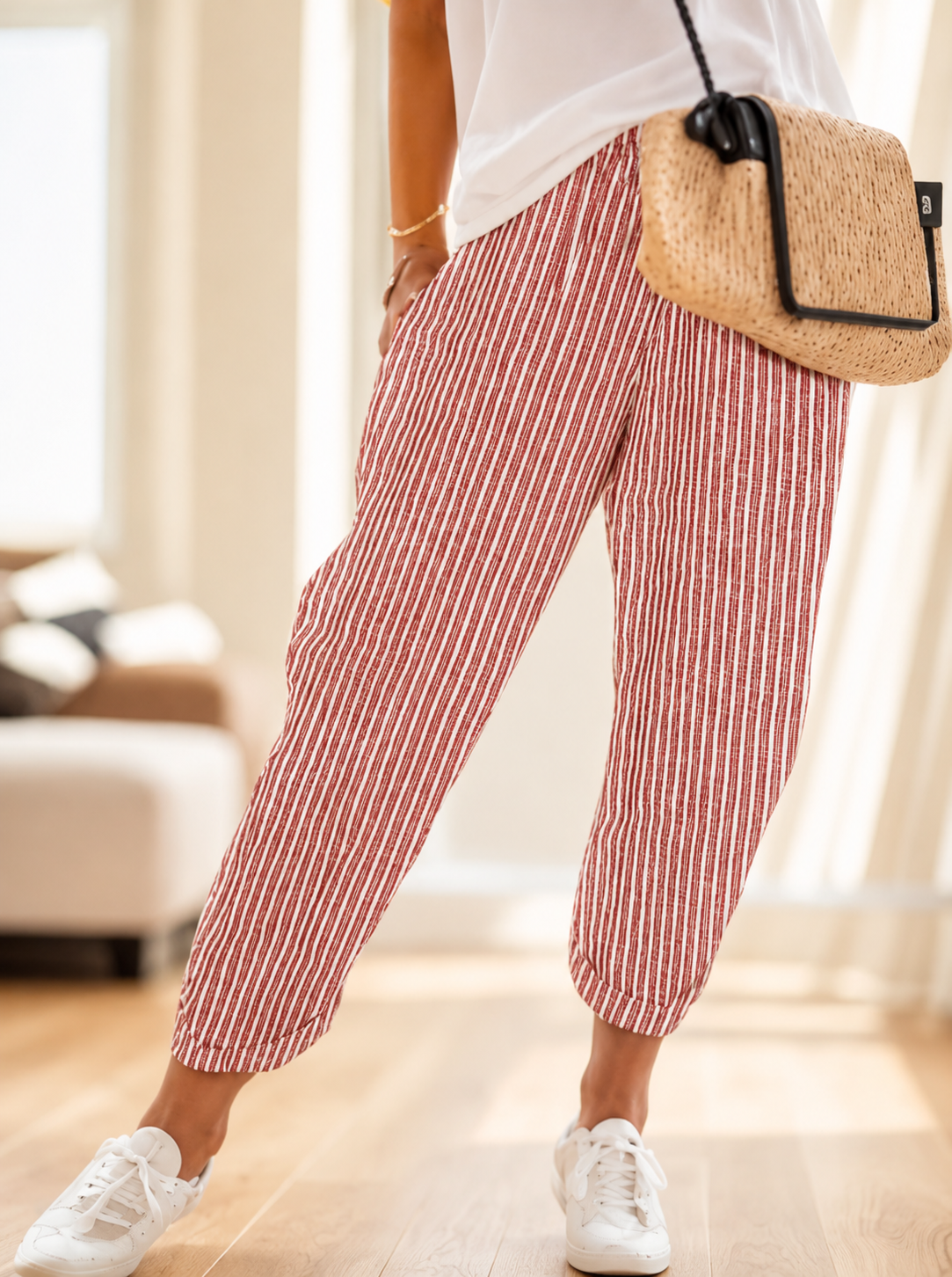 Nora™ | Comfortabele Gestreepte Broek