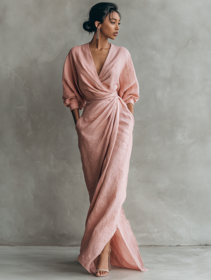 Nina™ | Elegante Wikkel Maxi Jurk
