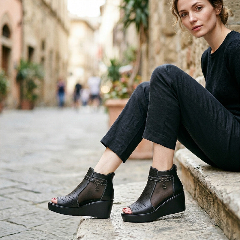 Ingrid™ | Comfortabele Orthopedische Sandalen met Sleehak