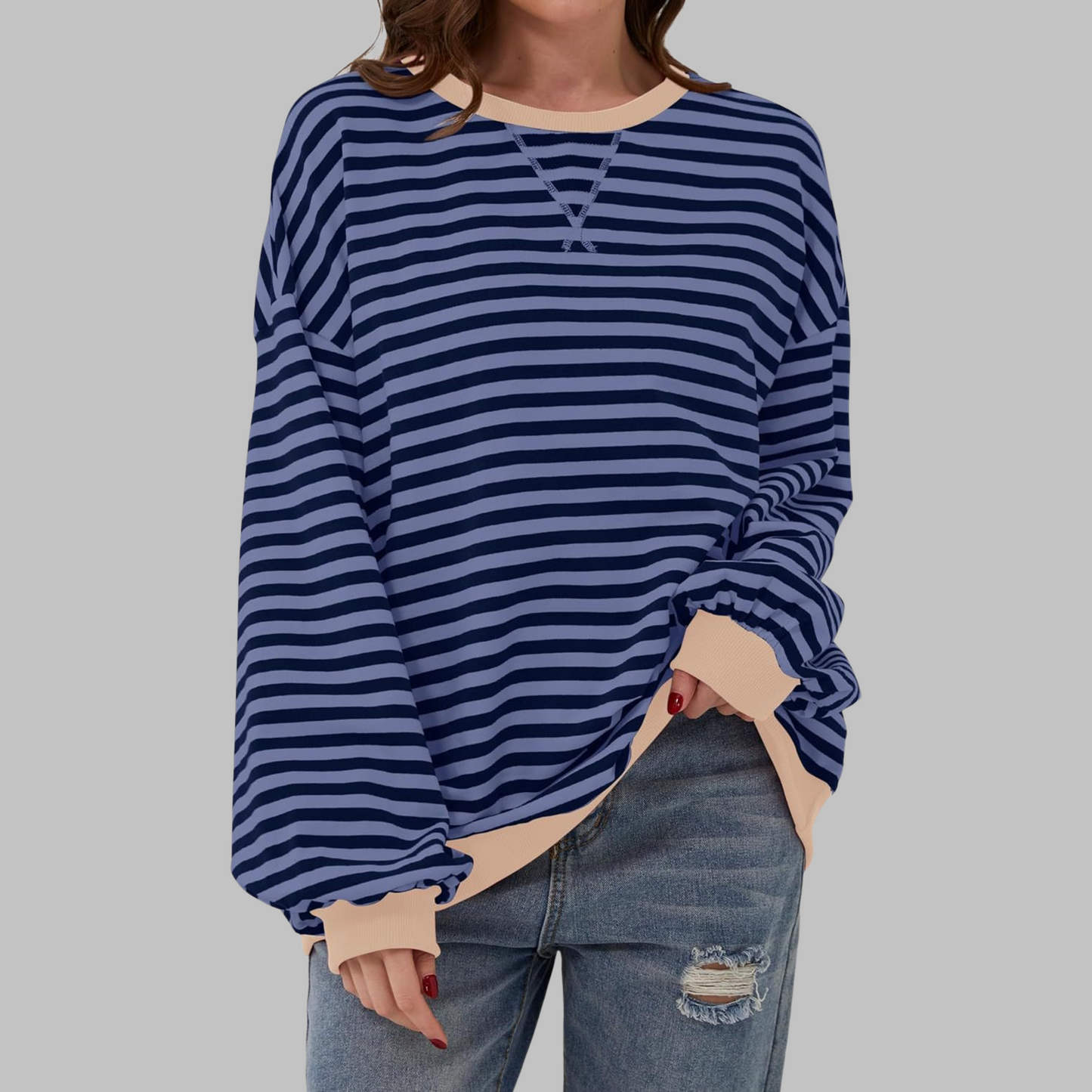 Juna™ | Casual gestreepte relaxte sweater