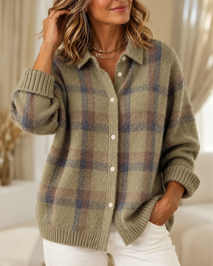Vallerie™ | Comfortabel Geruit Gebreid Vest
