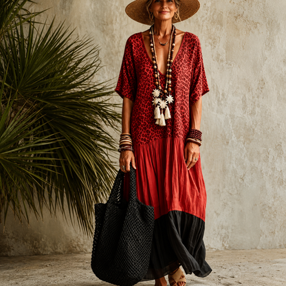 Aveline™ | Bohemian Maxi Jurk met Buikbedekkend Design