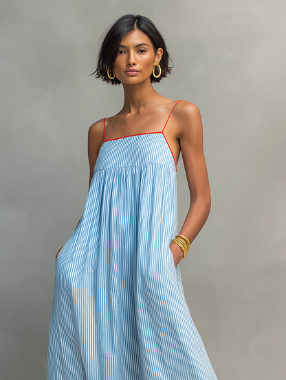Elina™ | Luchtige Gestreepte Maxi Jurk