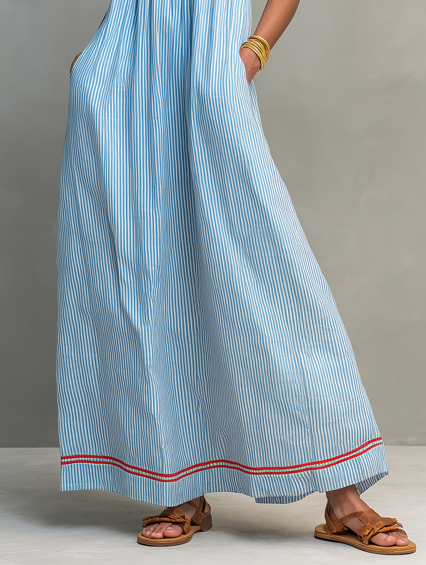 Elina™ | Luchtige Gestreepte Maxi Jurk