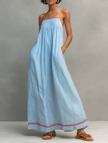 Elina™ | Luchtige Gestreepte Maxi Jurk