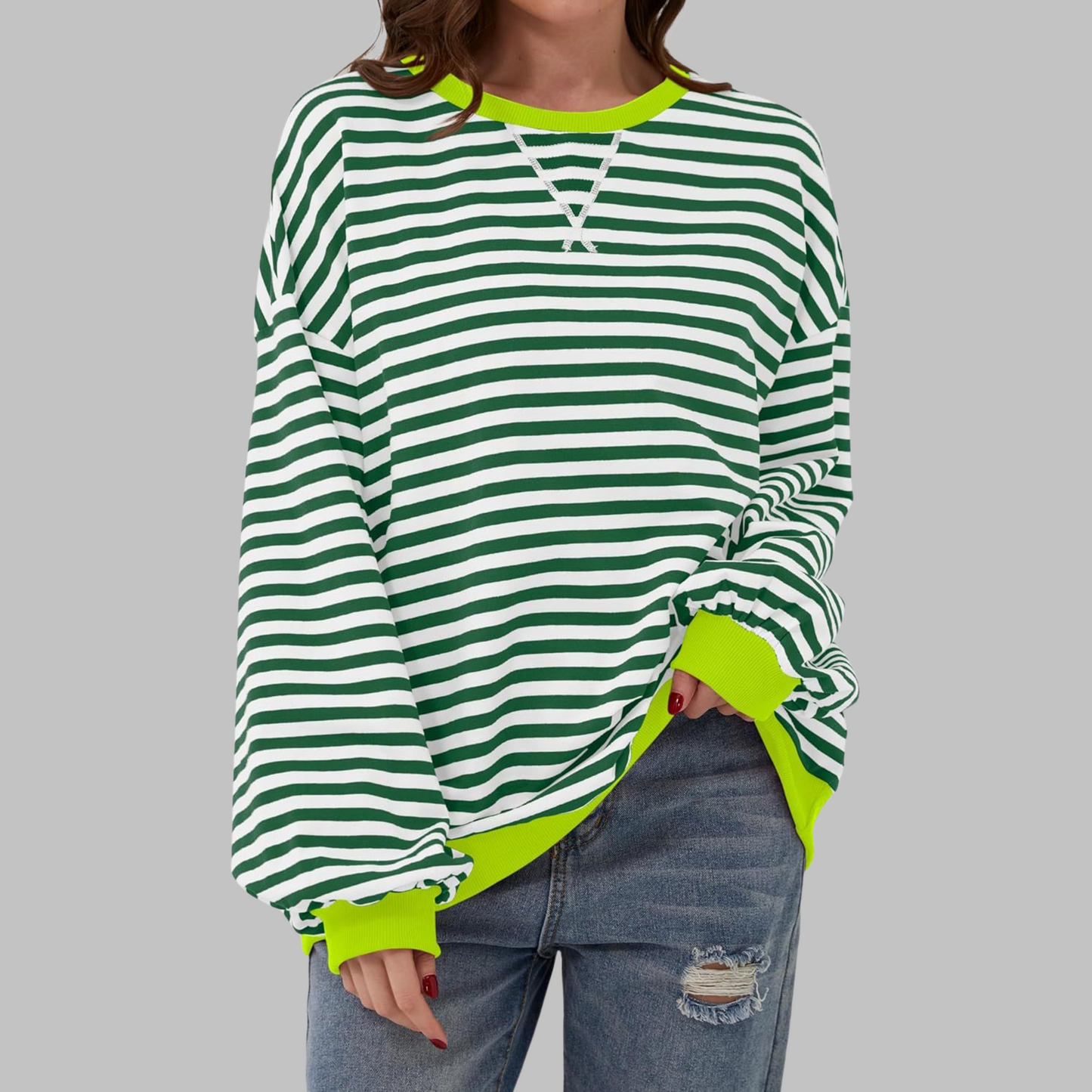 Juna™ | Casual gestreepte relaxte sweater