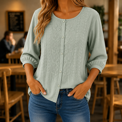 1 + 1 free Amelie™ | Elegante Geborduurde Blouse