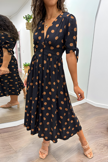 Noria™ | Elegante stippenjurk