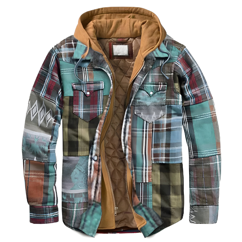 Bram™ | Comfortabele patchwork jas met capuchon