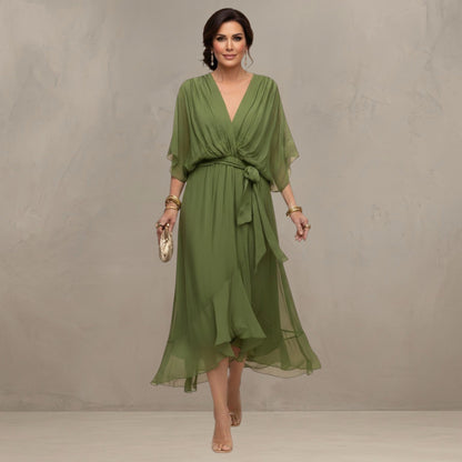 Marta™ | Elegante Chiffon Midi Jurk