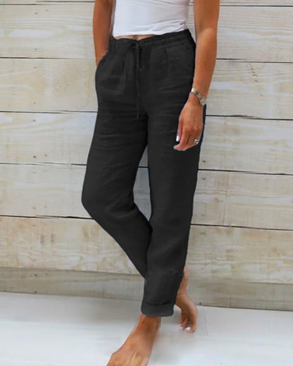 Rosalie™ | Comfortabele Broek Met Wijde Pijpen En Trekkoord 4