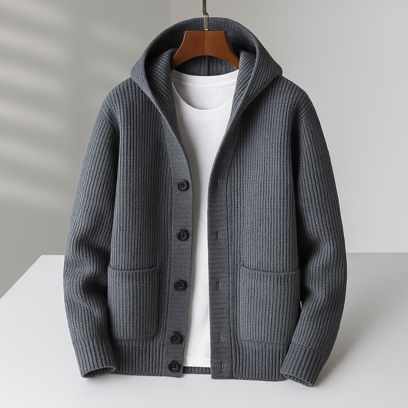 Owen™ | Casual Geribd Vest Met Capuchon
