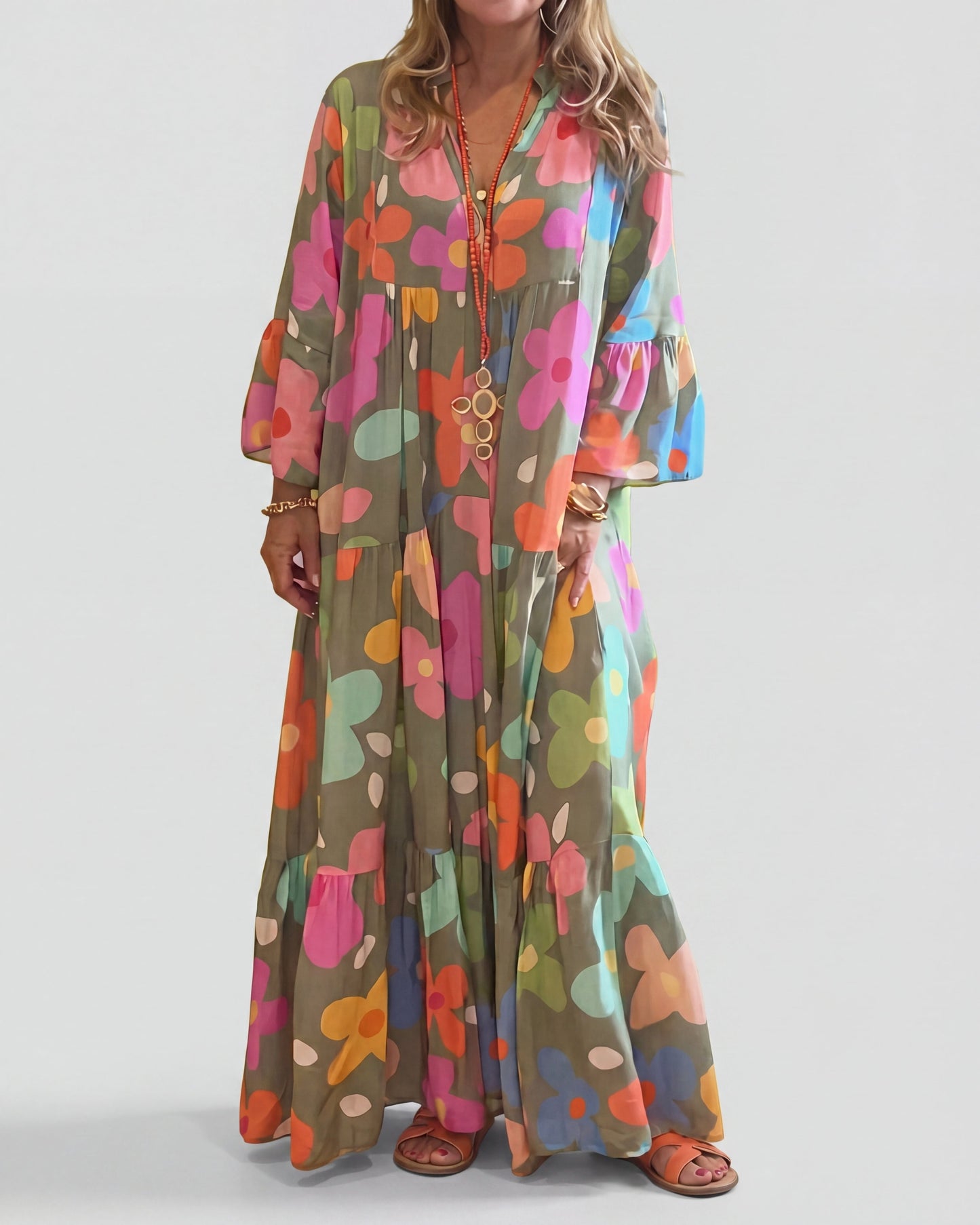 Zavi™ | Stijlvolle Bloemen Maxi Jurk
