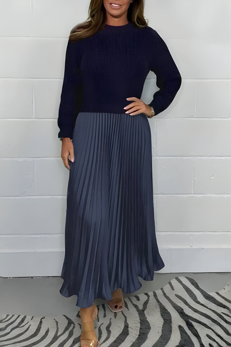 Elara™ | Elegante geplisseerde maxi jurk
