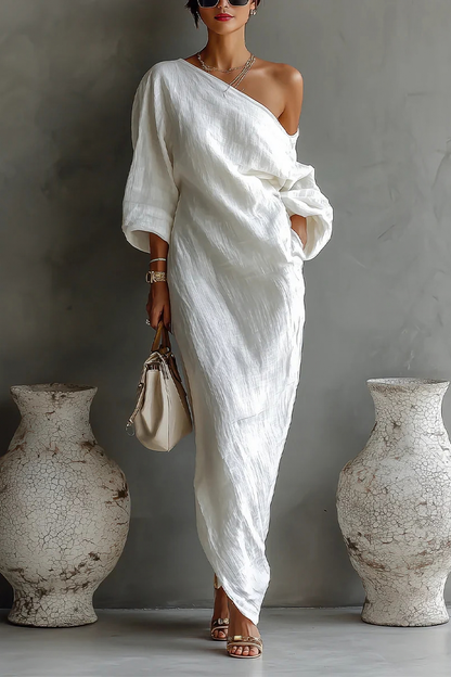 Alva™ | Elegante One Shoulder Maxi Jurk