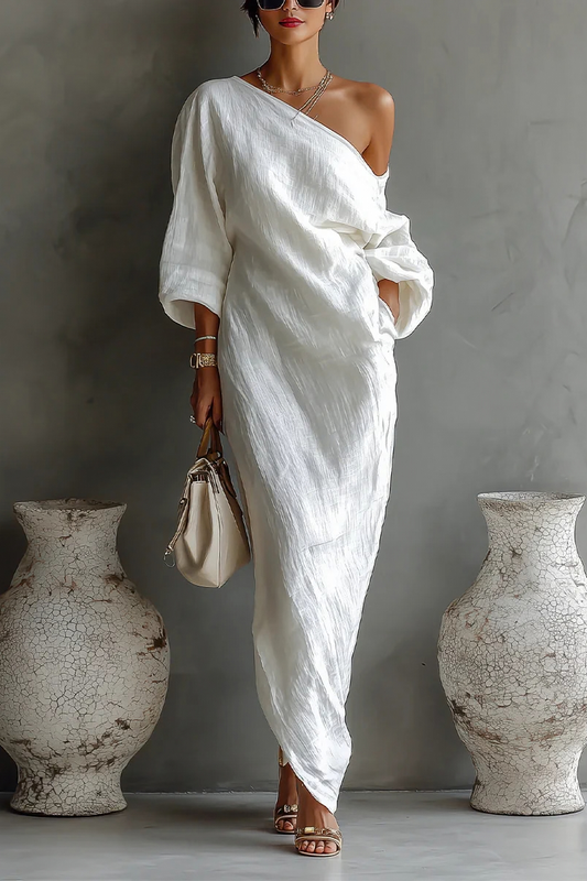 Alva™ | Elegante One Shoulder Maxi Jurk