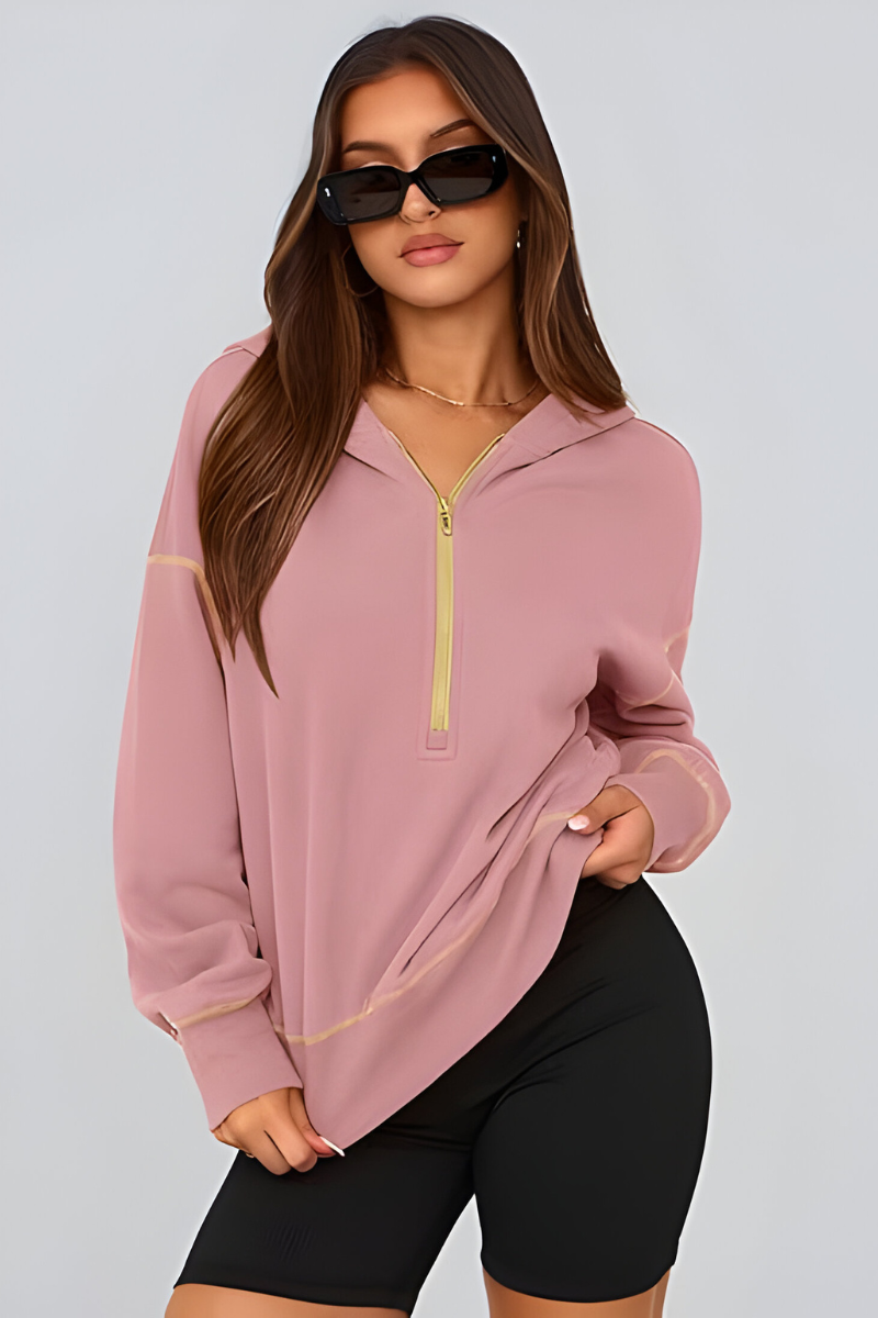 Élise™ | Luxe Half-Zip Hoodie met Relaxed Fit