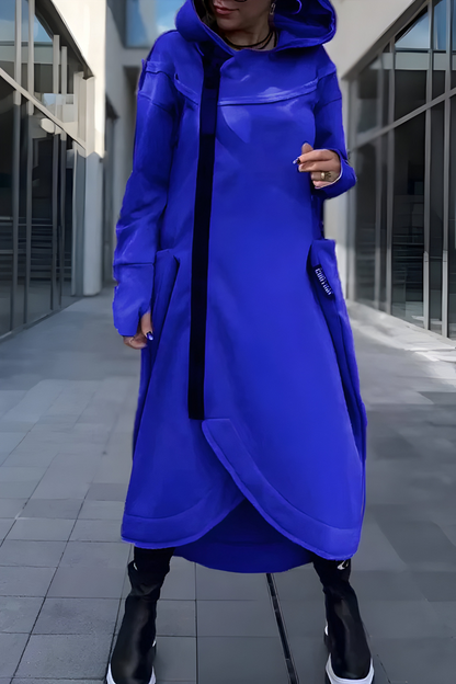Estelle™ | Lange Hoodie Jurk met Ritssluiting
