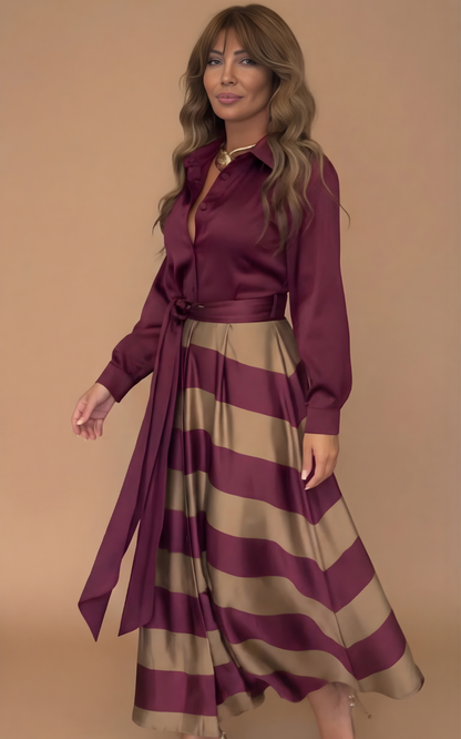 Romy™ | Elegante Gestreepte Maxi Jurk