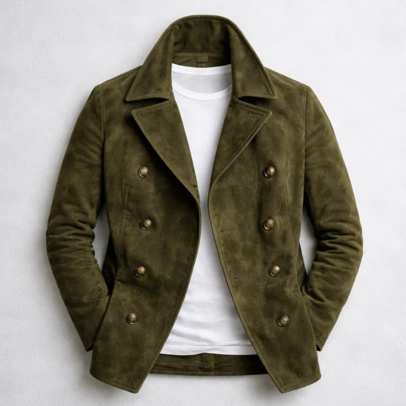 Thijs™ | Suède Dubbelknoops Jas 2