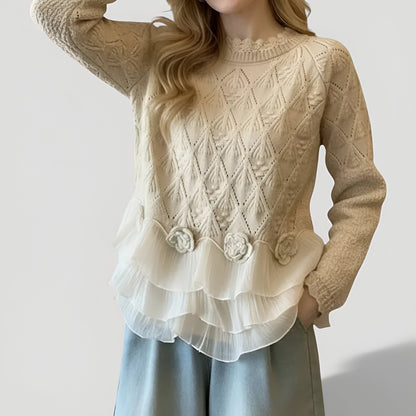 Aure™ | Elegante Textuur Ruffle Trui