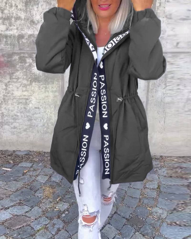 Leonie™ | Lange Jas Met Capuchon En Taillekoord 15