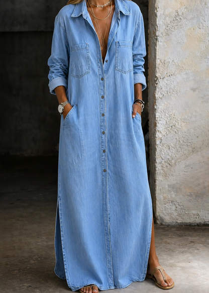 Mila™ | Denim Maxi Blousejurk