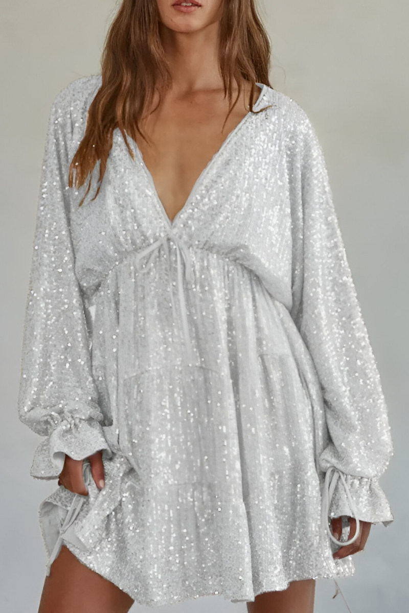 Livya™ | Elegante Pailletten Plissé Jurk