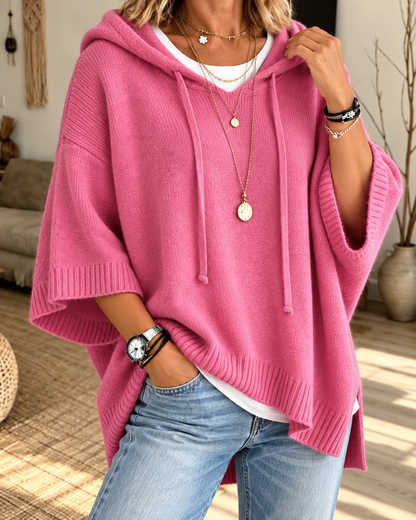 Norie™ | Comfortabele Gebreide Poncho Met Capuchon